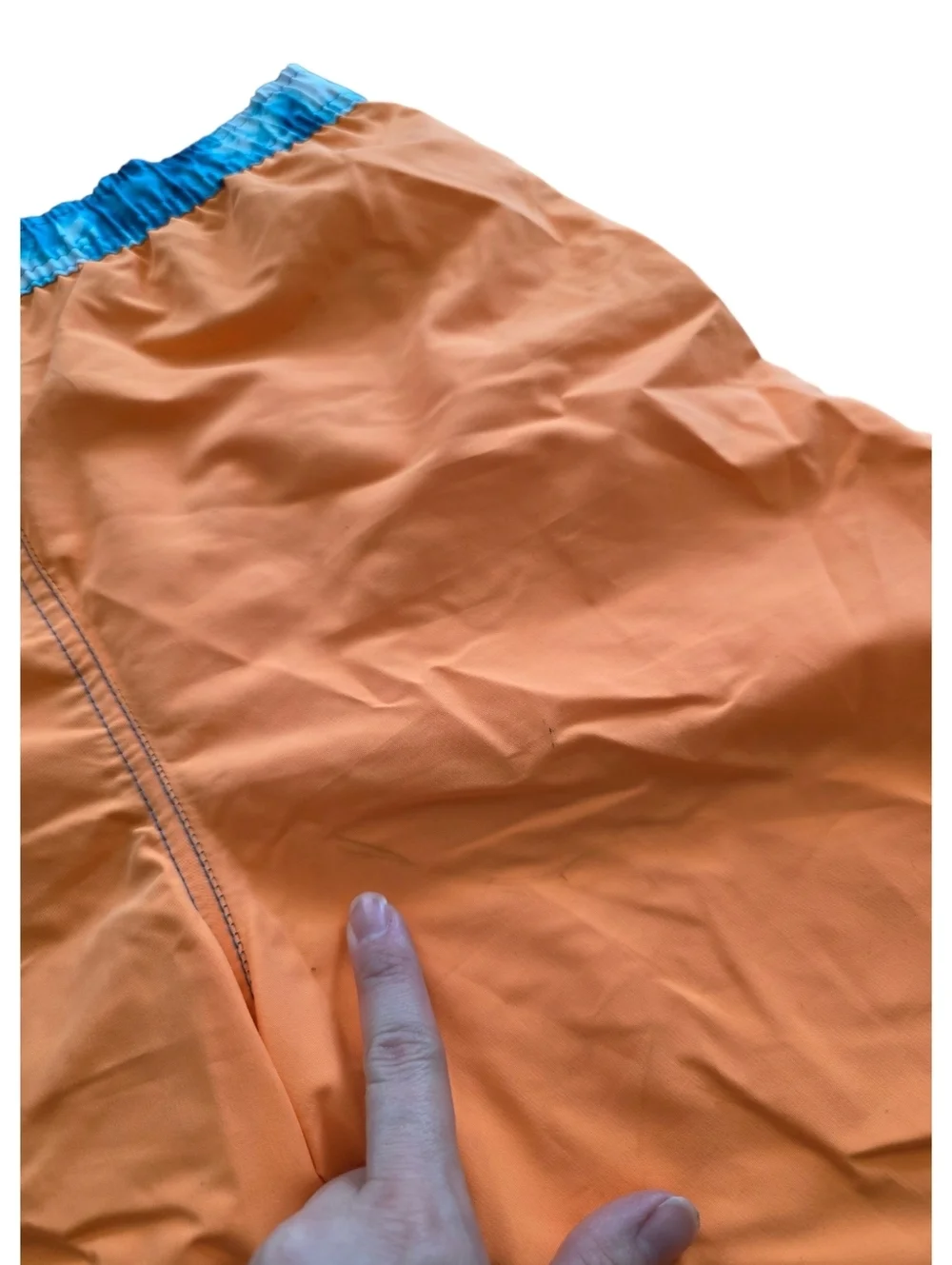 Big Chill Peach Swim Trunks with Blue Waistband Teen Boy 18